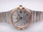 Replica Omega Constellation Automatic Men Watch - 2 Tone Rose Gold Band W White Dial